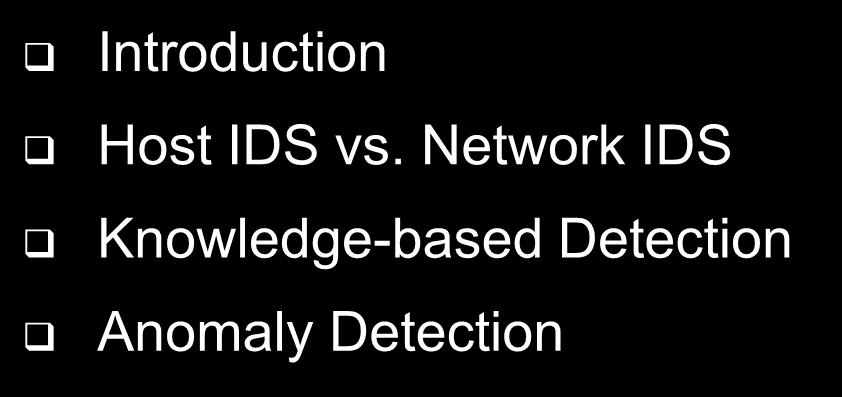 Network IDS Knowledge-based Detection