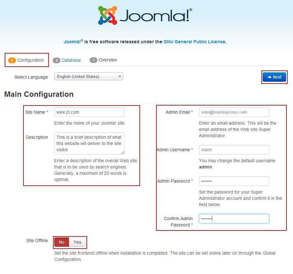 Installing Joomla 3.0.11 To start installing Joomla 3.X you have to copy the zipped file Joomla_3.0.1-Stable-Full_Package.zip to the folder in which you want to install Joomla 3.X. On a web host this is normally the folder public_html located in the root directory i.