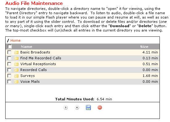 2. On the Audio File Maintenance page (Figure 3), choose the directory that contains the audio files you want.