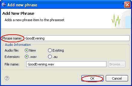 3.3 Adding a New Phrase File to a Phraseset From time to time, you may wish to expand the phrases available within an existing Phraseset.
