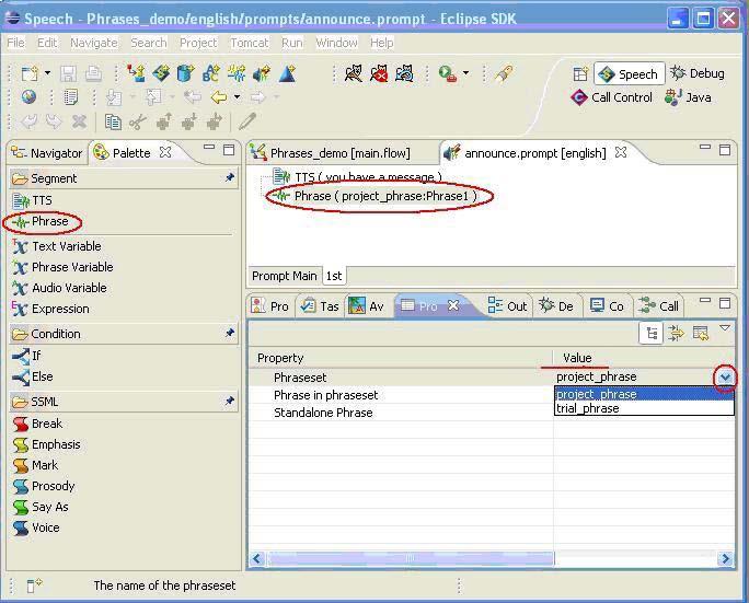 Figure 18: Selecting a phraseset file to use For more information on dynamic phrases, refer to the DynamicPhraseLoading Sample Application [2].
