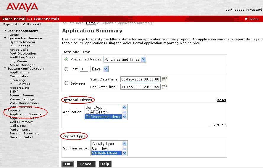 Step 2 Browse to Reports -> Application Summary as shown in the screenshot below.