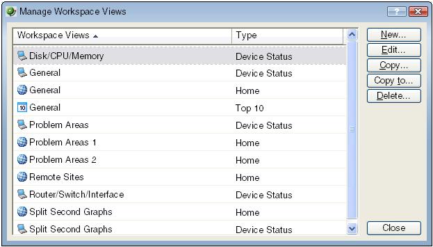You can create more of your own workspace views to use along with the preconfigured views. You can create as many as you feel necessary to organize your system for efficient reporting.