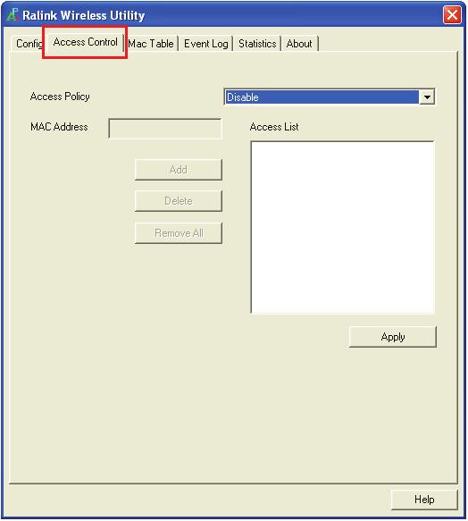 Access Control AP connected or can t connect with Mac address that user setting.