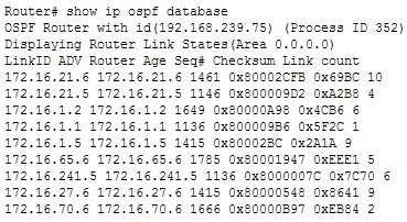 /Reference: : The correct answer is show ip ospf database.