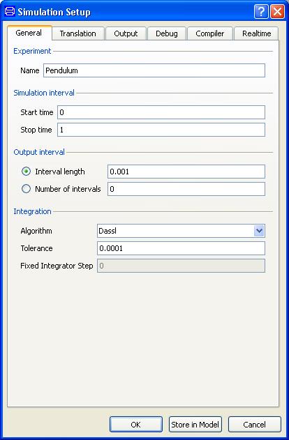 The Simulation Setup menu. Set the Stop time to 10 seconds. Click OK. Selecting Simulate in the Simulation menu.
