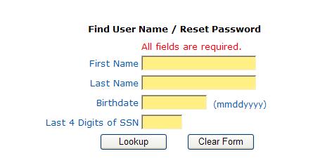 Please type your first and last name EXACTLY as submitted on your admission application and use the format shown for your birthdate. Click on Lookup.