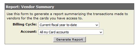 Generate Vendor Spend Report Reporting features have been added to allow for quick results.