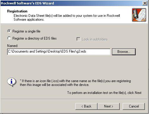 Start a new network by selecting: File>New>DeviceNet Configuration. Register the EDS file generated by Crimson 2.