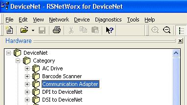 Solution 13 4.3 Selecting & Associating Network Devices Start RSNetWorx for DeviceNet.