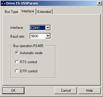 computer and the drive. Set the Bus Type to USS and set the Task timeout(s) to 15.0 seconds. Figure 72.