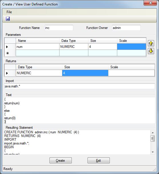 1.9 User Defined Functions (UDF) The c-treeace SQL Explorer provides the ability to create User Defined Functions (UDFs) that can be used directly with the c-treeace SQL statements.