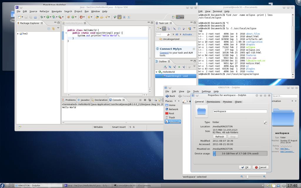 Eclipse running on LINUX in ET213/214 How to run Eclipse on LINUX On the ET213/214 Systems (onyx)!