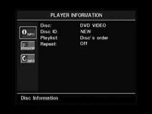 The Player Information menu has two submenus which may be accessed by using the KL Navigation Buttons 9 to highlight the submenu s icon, and pressing the Enter Button 6 to select it.