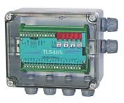 6 TLS Series Weight transmitter/indicator with six-digit red LED display (8 mm height). Fourkey keypad for the system calibration. Six indicator LED. Dimensions: 123x92x50 mm.