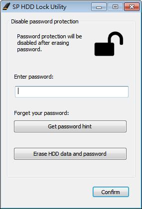 Move the cursor to choose function, you will find the icon to disable password protection.