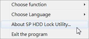5. About SP HDD Lock Utility Right Click the icon displayed in the