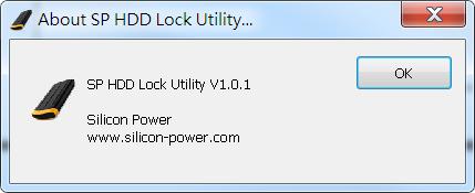 Move the cursor to About SP HDD Lock Utility, you will find the