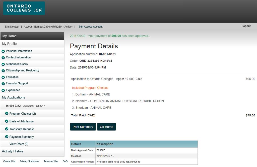 Payment is verified on screen and