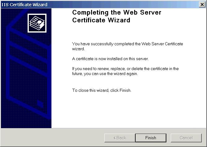 You will see the Completing the Web Server