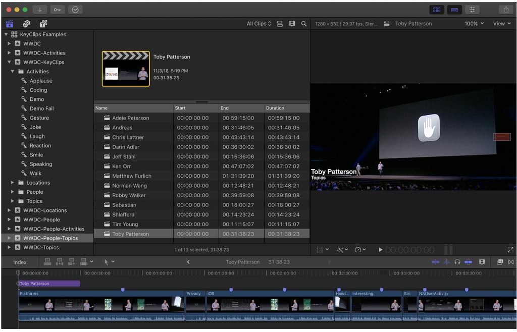 Final Cut Pro X: Import fcpxml Below is an example of what might be seen within Final Cut Pro X after FCP imports fcpxml generated by the KeyClips app.
