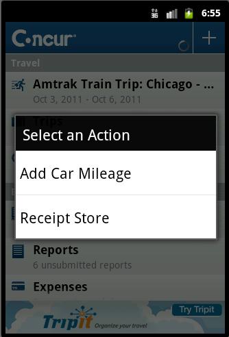 Add a Car Mileage (or Kilometer) Expense You can add a mileage expense from the home screen. These steps show a fixed-rate mileage expense.