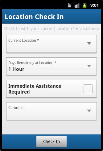 Use Locate & Alert If your company uses Concur's Locate & Alert service, you can check in using your Android 1) On the