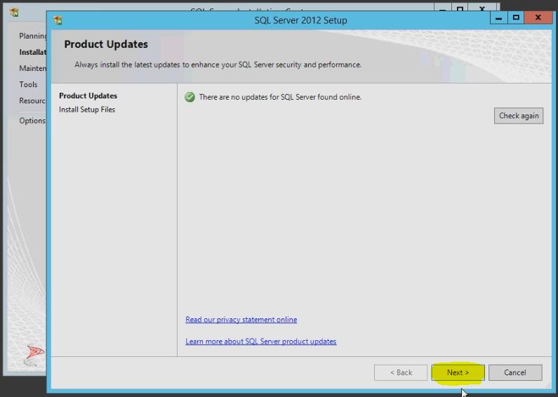 SQL Server 2) Install Product