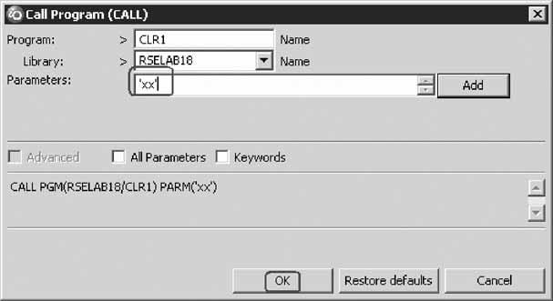 In the Parameters field, type XX where XX is your workstation number. 8. Click OK.