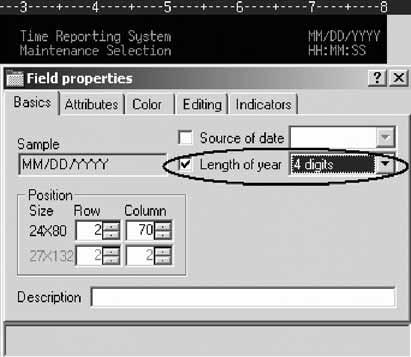 Notice how the sample is updated on the Properties notebook. 5. To test the Design page, click the MAIN_MENU tab in the workbook and look at the upper right corner of the screen.