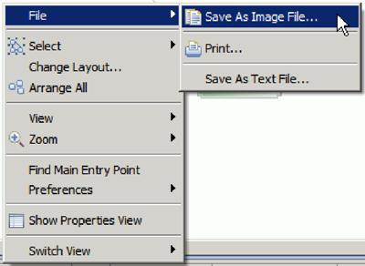 Depending on your selection, the application diagram will be saved as either saved as an image file, or a text file in the specified directory.