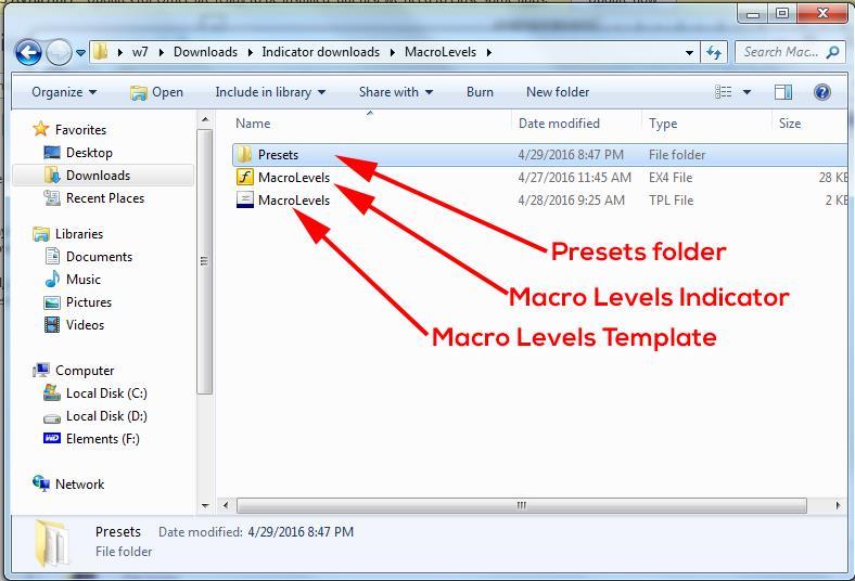 After extracting all the files, you will see a new folder called "MacroLevels" was created.