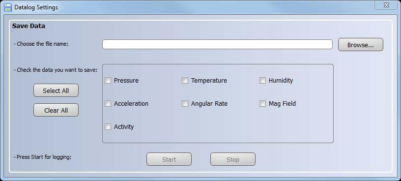 Press the Save Off-line Data to File button to save the uploaded data in a.tsv file. Figure 6. Activity recognition window Step 5.