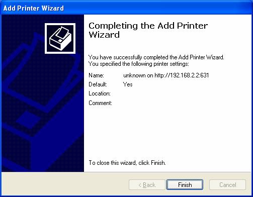 8. You have added the network printer to the PC successfully.