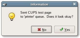 If the test page is printed without problem, please click Yes.