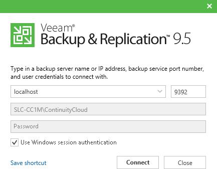 SECTION 1: efolder CONTINUITY CLOUD SETUP In Section 1, you will configure Veeam Backup & Replication to use your assigned Hyper-V Continuity Cloud server.