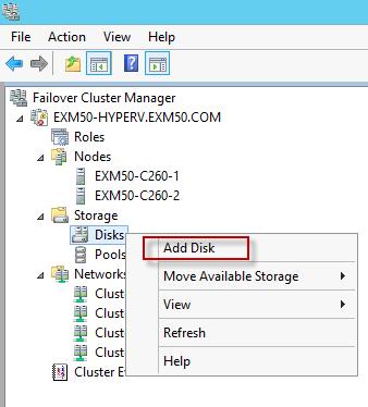 Chapter 4: Solution Implementation Figure 13. Adding disks 4. Expand the Hyper-V node, and then select the Exchange Mailbox server virtual machine that hosts the Exchange LUNs. 5.