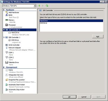 9. Select Add to add virtual disk to