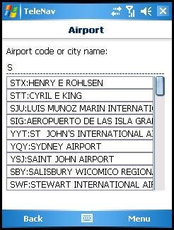 The Airport field has an auto-fill feature.