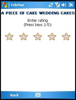 In the Rating screen, use the device s keypad to enter a rating from 1 to 5.
