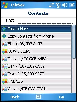 Manage Contacts Create New 1. In the Contacts list, choose Create New to create a new contact or group. 2.
