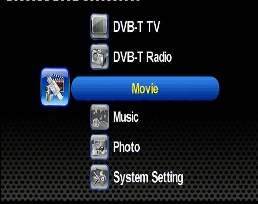 II.4. Movie Watching This section below will explain how to quickly play a video file stored on USB device. 1. After selecting movie playback mode on the home screen, file browser screen will appear.