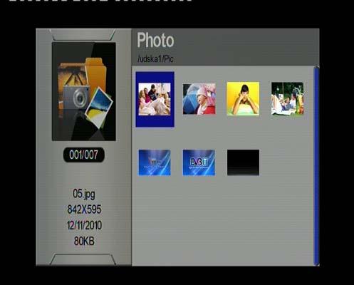 2. Available picture and folders will appear on screen.