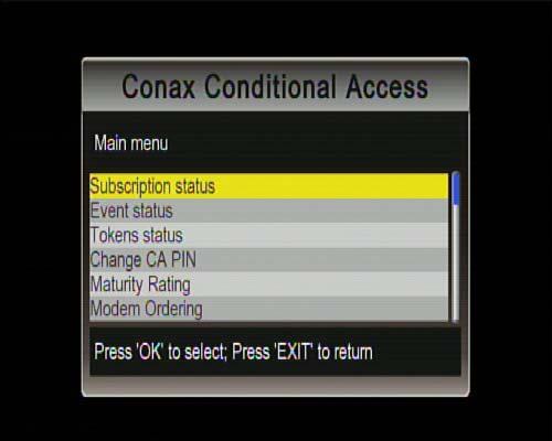 Interface option. 2. Press [OK] to enter Common Interface menu.