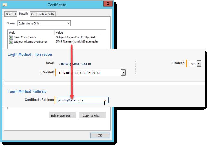 2 Configuring a user for client certificate authentication In Relativity, you configure client certificate authentication at the user level.