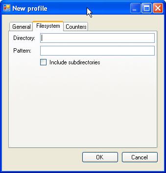 Adding or editing a Profile The Filesystem tab The Filesystem is valid for the Filesystem group s profiles only. This tab lets you define the File system to be monitored by the profile.
