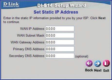 The Setup Wizard (continued) If your ISP requires a Static IP Address, and this option is selected, then this screen will appear: Enter the IP address