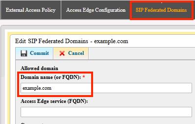 FQDN discovered through _sipfederationtls DNS SRV record