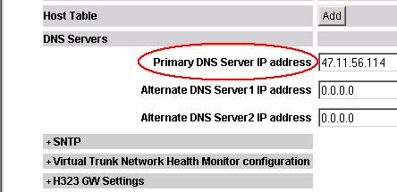 address is 471156114 Figure 103 DNS configuration on the Signaling Server 5 Ensure that the SIP GW settings