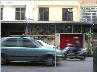 Journal of Computers Vol.19, No.3, October 2008 Fig. 5. Multiple object tracking with occlusion (one vehicle and one motorcycle).